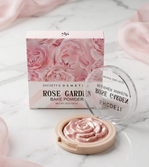 Rose Garden Bake Powder Blusher Shcoety Cosmetics 04