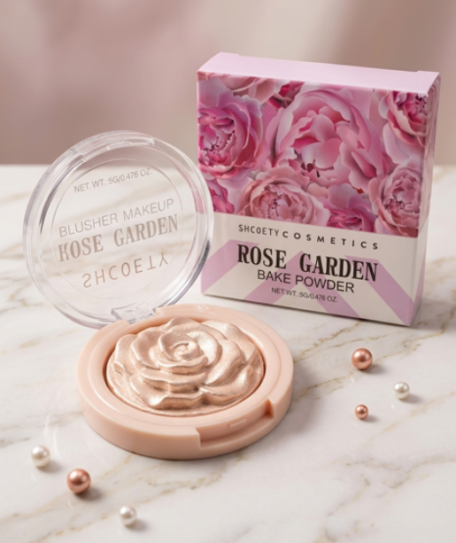 Rose Garden Bake Powder Blusher Shcoety Cosmetics 01