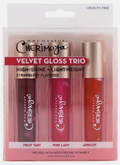 Max Makeup CHERIMOYA Velvet Gloss Trio High-Shine+Lightweight Straberry Flavored