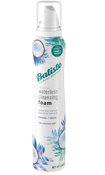 Batiste Waterless Cleansing Foam Cleanse + Shine with Coconut Milk, 3.6 OZ