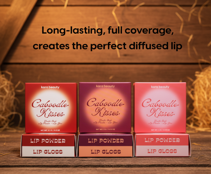 Kara beauty Caboodle Kisses Lip Powder + Lip Gloss DERSERT ORCHID