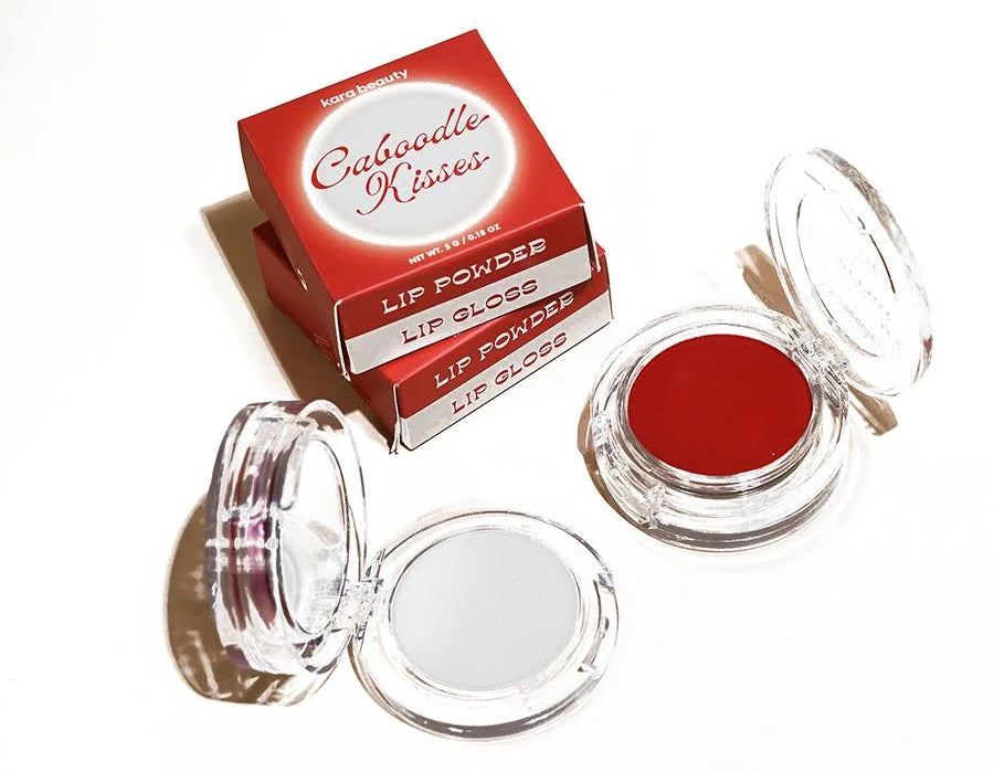Kara beauty Caboodle Kisses Lip Powder + Lip Gloss WILDLY RED